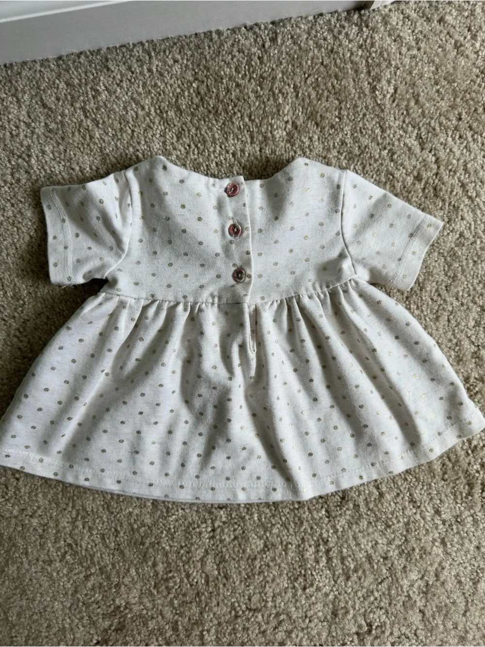 Max Studio Cream Top with Polka Dots & Pink Striped Leggings